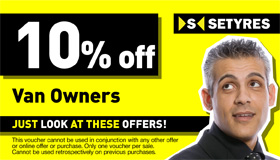 Van owners print this voucher to save 10% at your local Setyres branch