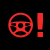Two symbols displaying a steering wheel and an exclamation mark indicate a problem with your power steering system