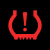An exclamation mark inside the outline of a tyre illuminates if your tyre pressure starts to drop