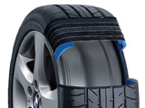 Thanks to a thick, reinforced sidewall, run flat tyres enable you to continue driving following a puncture
