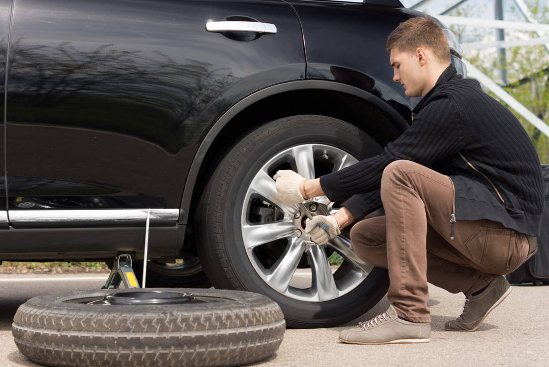 Image Tyre Replacement Picture showing changing and replacing spare tyres